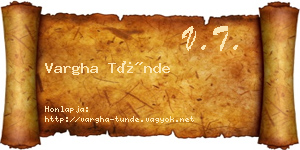Vargha Tünde névjegykártya